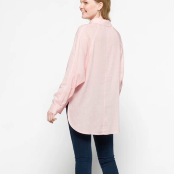 Lulus Works Well Oversized Long Sleeve Button-Up Top - Picture 2 of 4